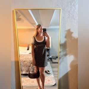 Anthropologie Maeve Puff Sleeve Twofer Mini Dress Horse Small